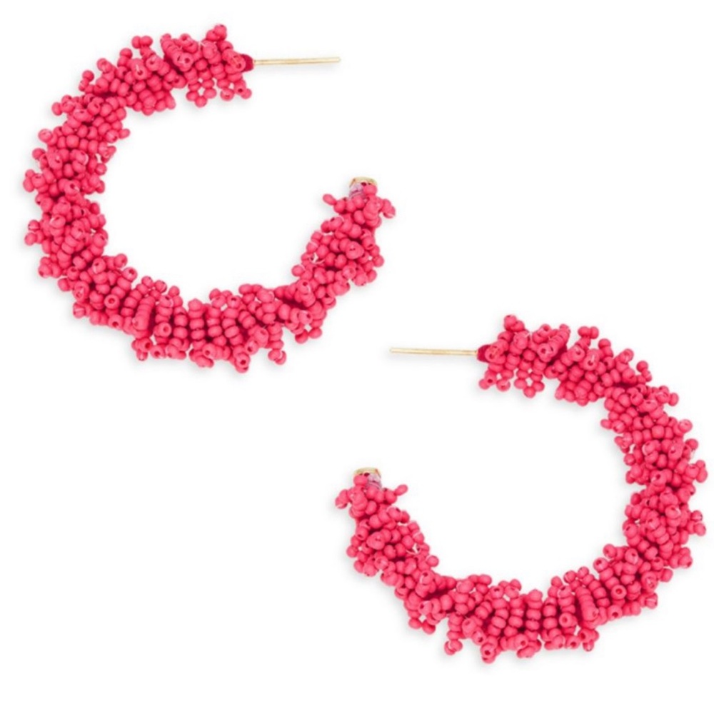 Panacea Goldtone Beaded C-
Hoop Earrings